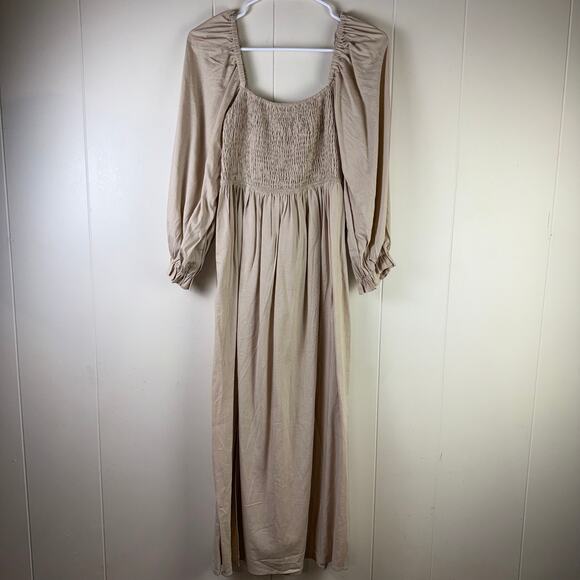 The Puff Sleeve Linen Dress - Thoughtless - Picture 2 of 9